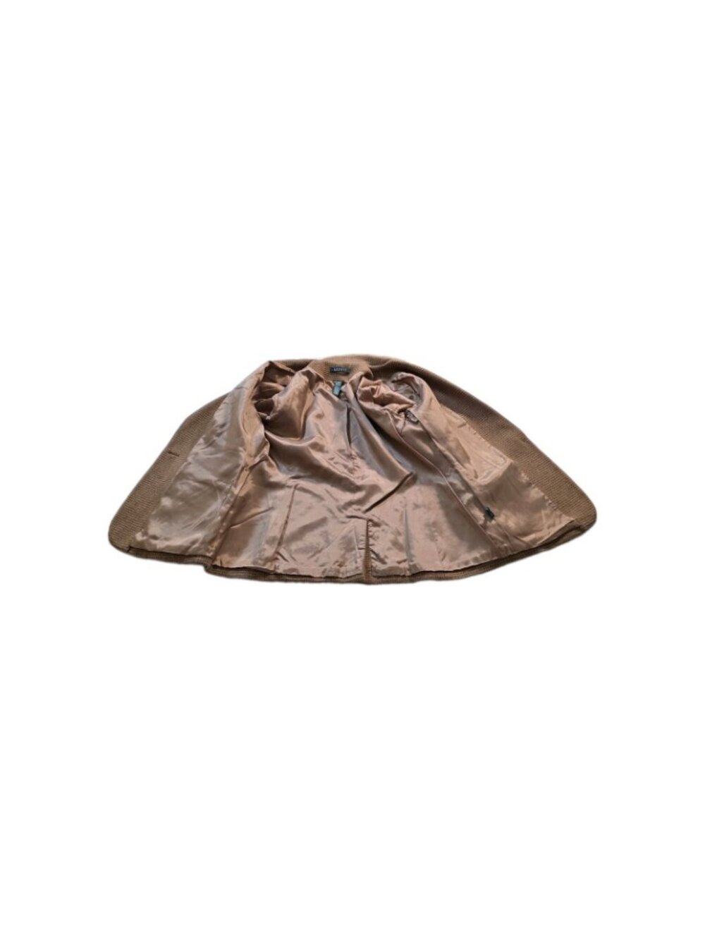 Lauren Ralph Lauren Tweed Crested Blazer Women US 16 Tan Houndstooth Wool Preppy - Picture 11 of 16